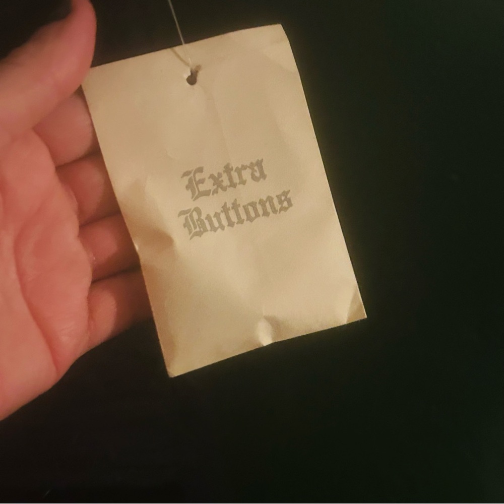 Vintage 1990s Beige + Black Ribbon Appliqué Bolero Jacket w/Buttons sz 8 Petite - Picture 6 of 12